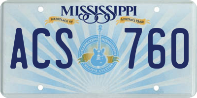 MS license plate ACS760