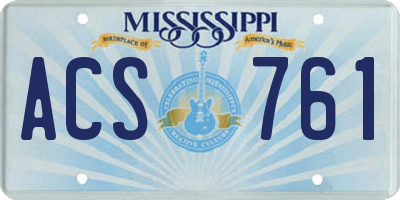 MS license plate ACS761