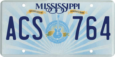 MS license plate ACS764