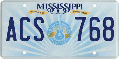 MS license plate ACS768