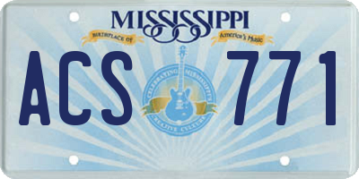 MS license plate ACS771
