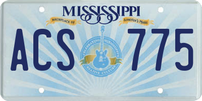 MS license plate ACS775