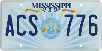 MS license plate ACS776