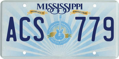 MS license plate ACS779