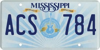MS license plate ACS784