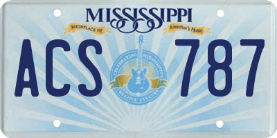 MS license plate ACS787