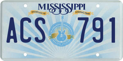 MS license plate ACS791