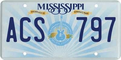 MS license plate ACS797