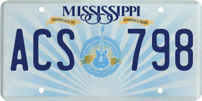 MS license plate ACS798