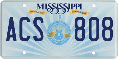 MS license plate ACS808