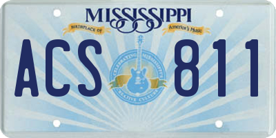 MS license plate ACS811