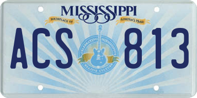 MS license plate ACS813