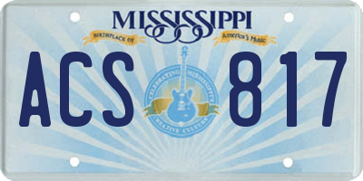 MS license plate ACS817