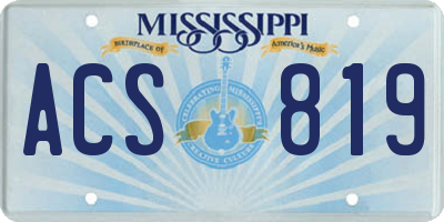 MS license plate ACS819