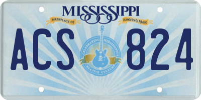 MS license plate ACS824