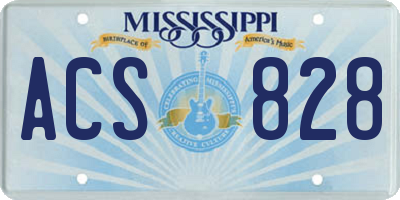 MS license plate ACS828