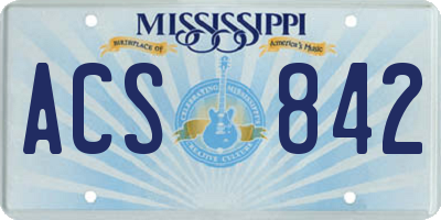 MS license plate ACS842