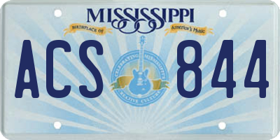 MS license plate ACS844