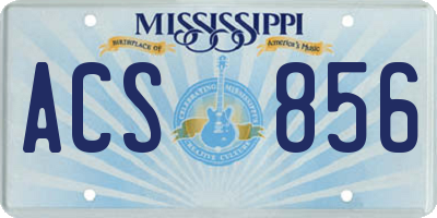 MS license plate ACS856