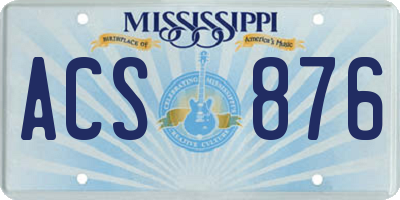 MS license plate ACS876