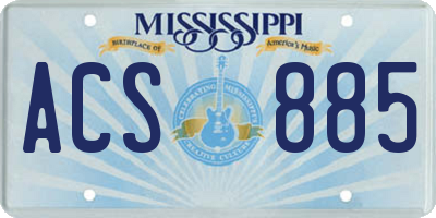 MS license plate ACS885