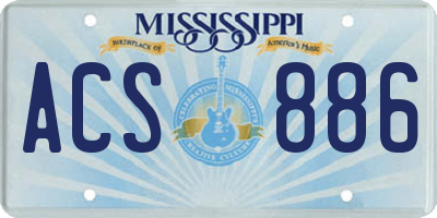 MS license plate ACS886