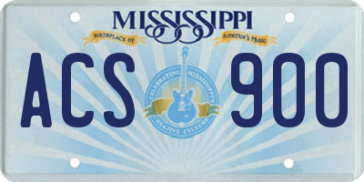 MS license plate ACS900