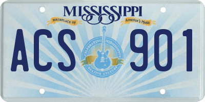 MS license plate ACS901