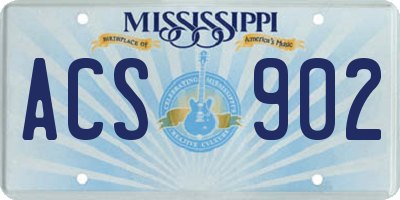 MS license plate ACS902