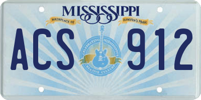 MS license plate ACS912