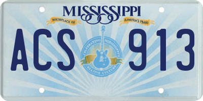 MS license plate ACS913