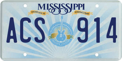 MS license plate ACS914