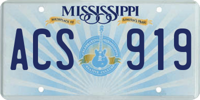 MS license plate ACS919