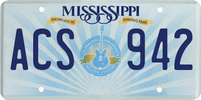 MS license plate ACS942