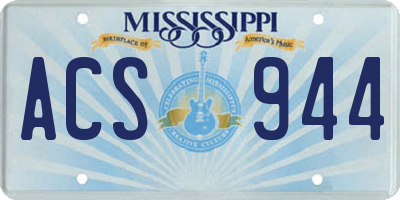 MS license plate ACS944