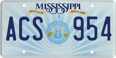 MS license plate ACS954