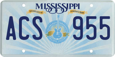 MS license plate ACS955