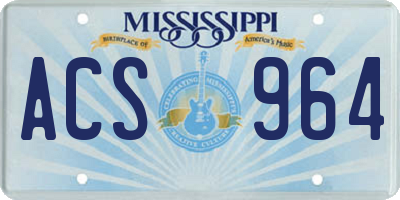 MS license plate ACS964