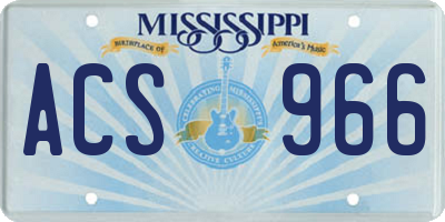 MS license plate ACS966
