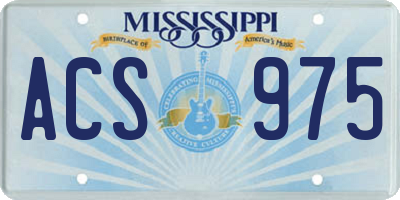 MS license plate ACS975