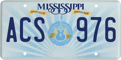 MS license plate ACS976