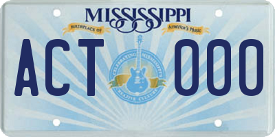 MS license plate ACT000