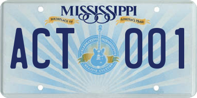 MS license plate ACT001