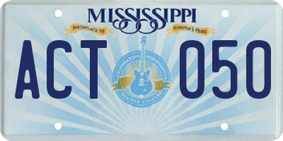 MS license plate ACT050