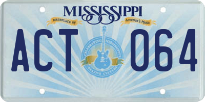 MS license plate ACT064