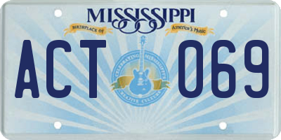 MS license plate ACT069