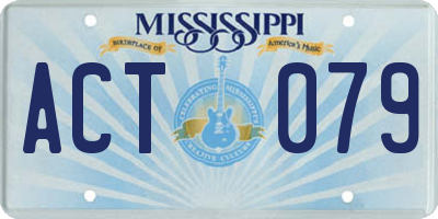 MS license plate ACT079
