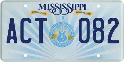 MS license plate ACT082