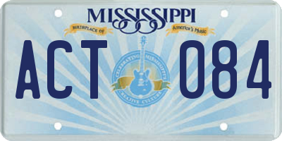 MS license plate ACT084