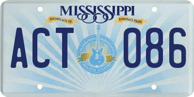 MS license plate ACT086